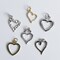 Open Heart Charm Kit Set of 6 Mixed Metal Heart Charms for DIY Jewelry